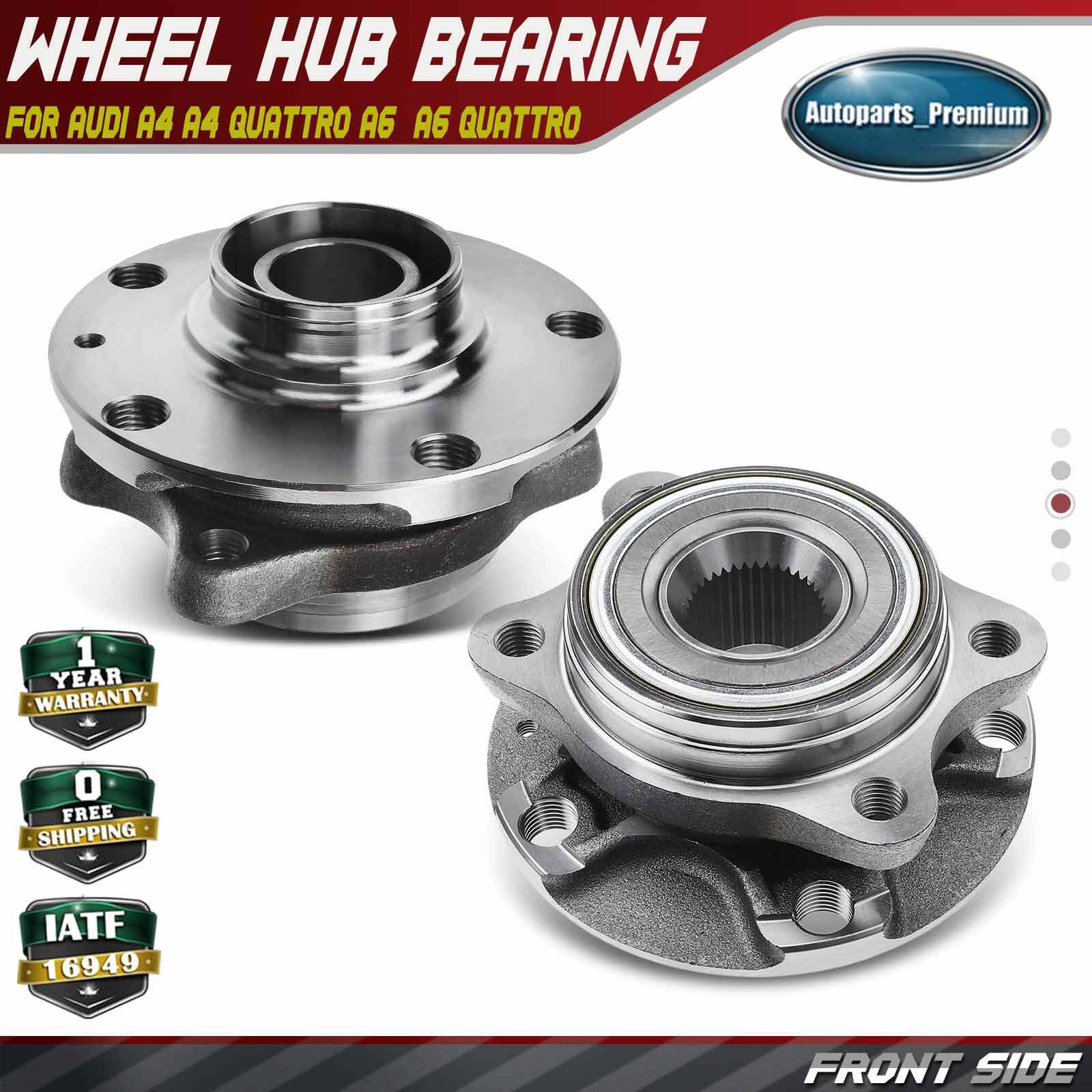 2x Front Left&Right Wheel Hub Bearing Assembly for Audi A4 A4 Quattro A6 Quattro