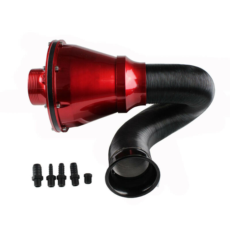 Cold Air Intake Induction Apollo Universal Kit With Air Box & Filter Red