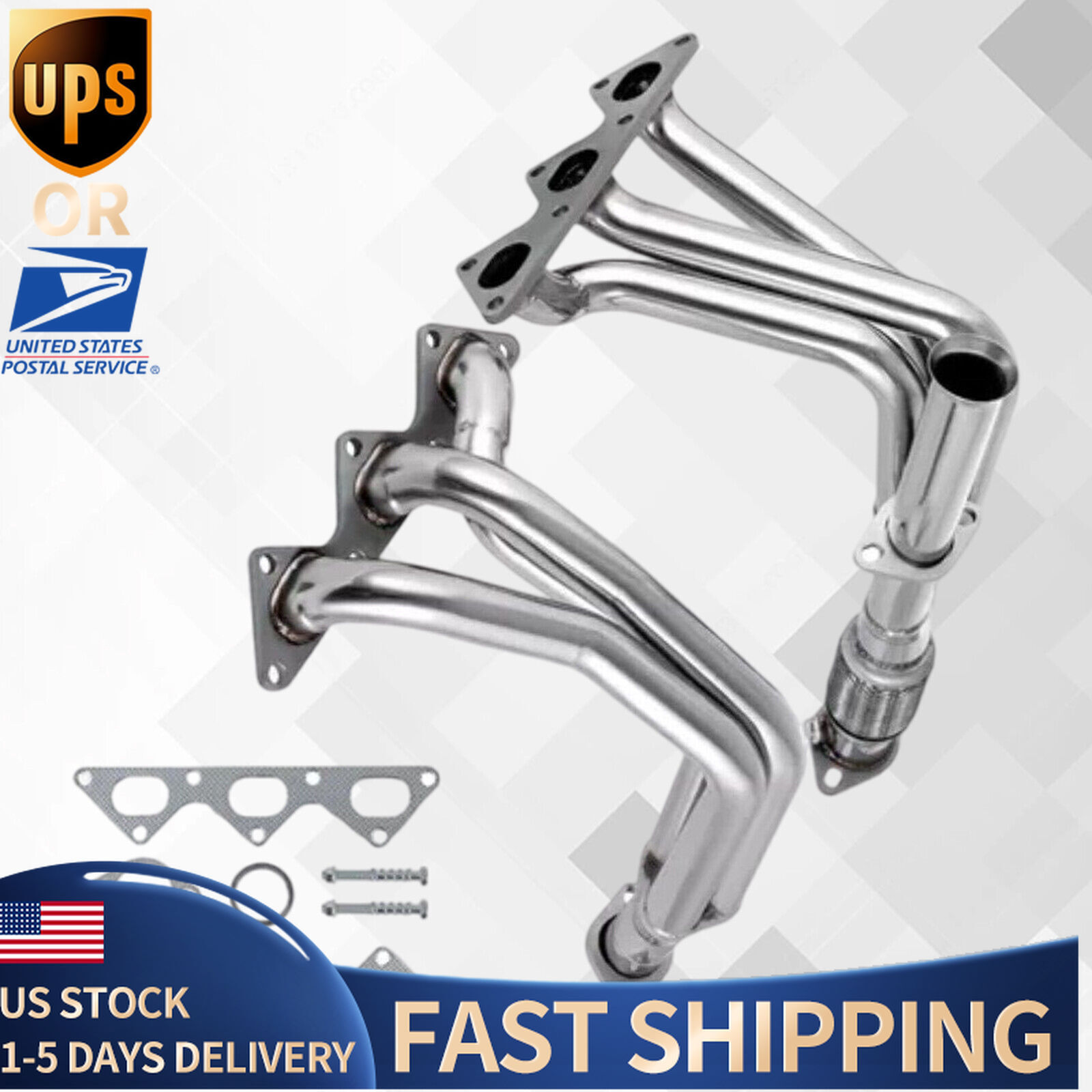 Stainless Exhaust Header For 1991-99 Mitsubishi 3000GT/91-96 Stealth 3.0 N/A Vi1