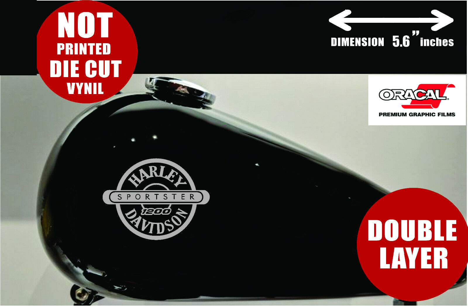 Harley Davidson 1200 gas tank TANK SPORTSTER logo Decal motorcycle tank decal em