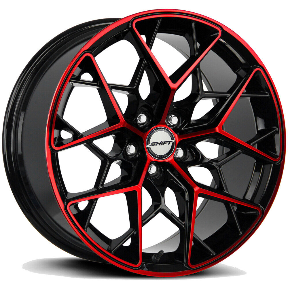 4-Shift H35 Piston 18x8.5 5x100 +35mm Black/Red Wheels Rims 18\