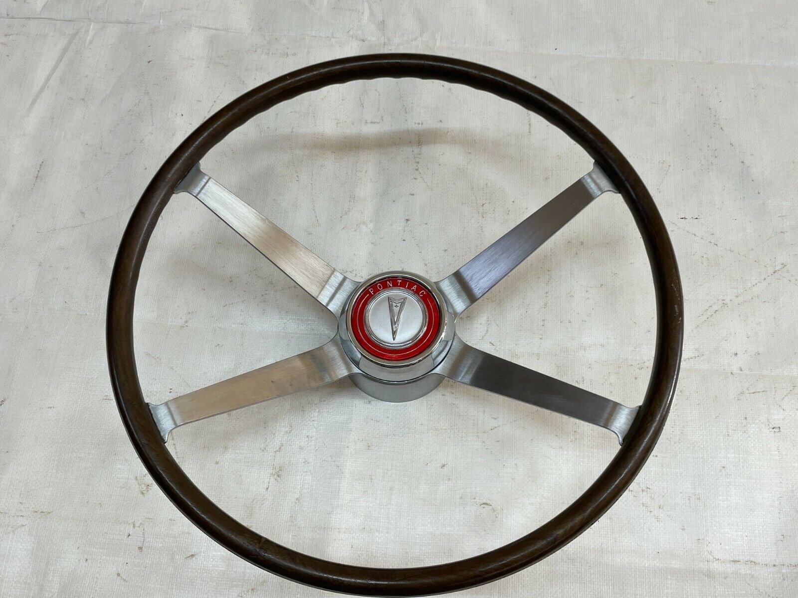 1964 GTO Steering Wheel Four Spoke Wood Grain Rim Pontiac Catalina Grand Prix