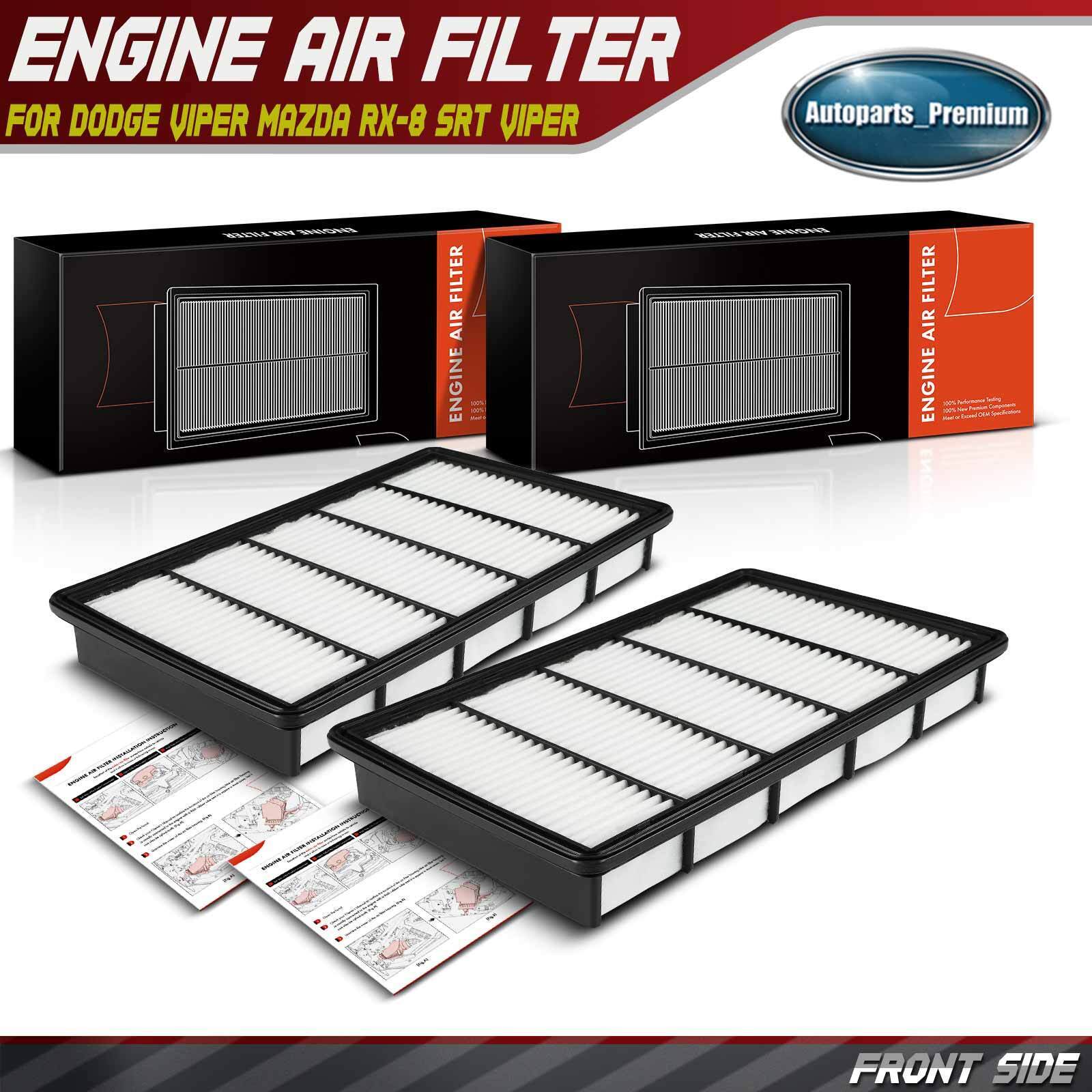 2x Engine Air Filter for Dodge Viper 08-10 15-17 Mazda RX-8 2004-2011 SRT Viper