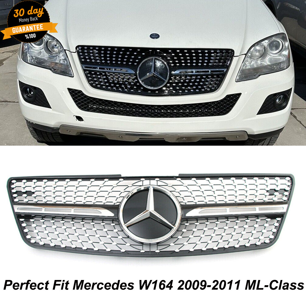 Chrome Front Grill Star For Mercedes W164 2009-2011 ML350 ML63 ML500