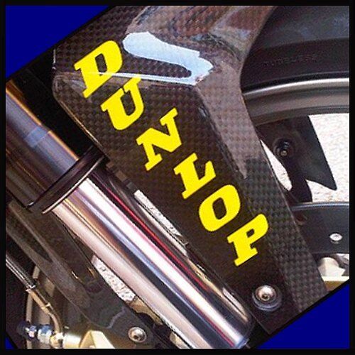 DUNLOP Fork Stickers YELLOW moto gp racing zx 7 r 1 3 6 gsxr 750 600 decals tire