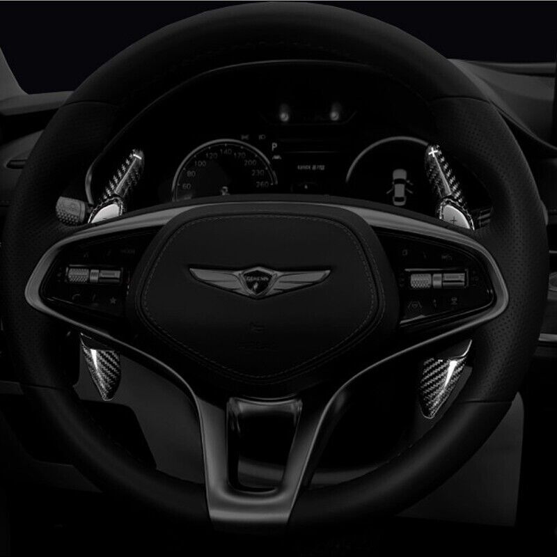 Carbon Fiber Steering Wheel Shift Paddle Extension For Genesis G80 Sport GV70