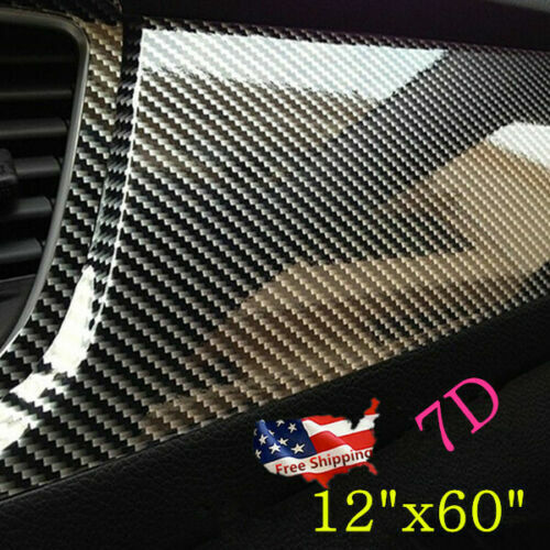 Auto Accessories 7D Glossy Carbon Fiber Vinyl Film Car Interior Wrap Stickers 7D