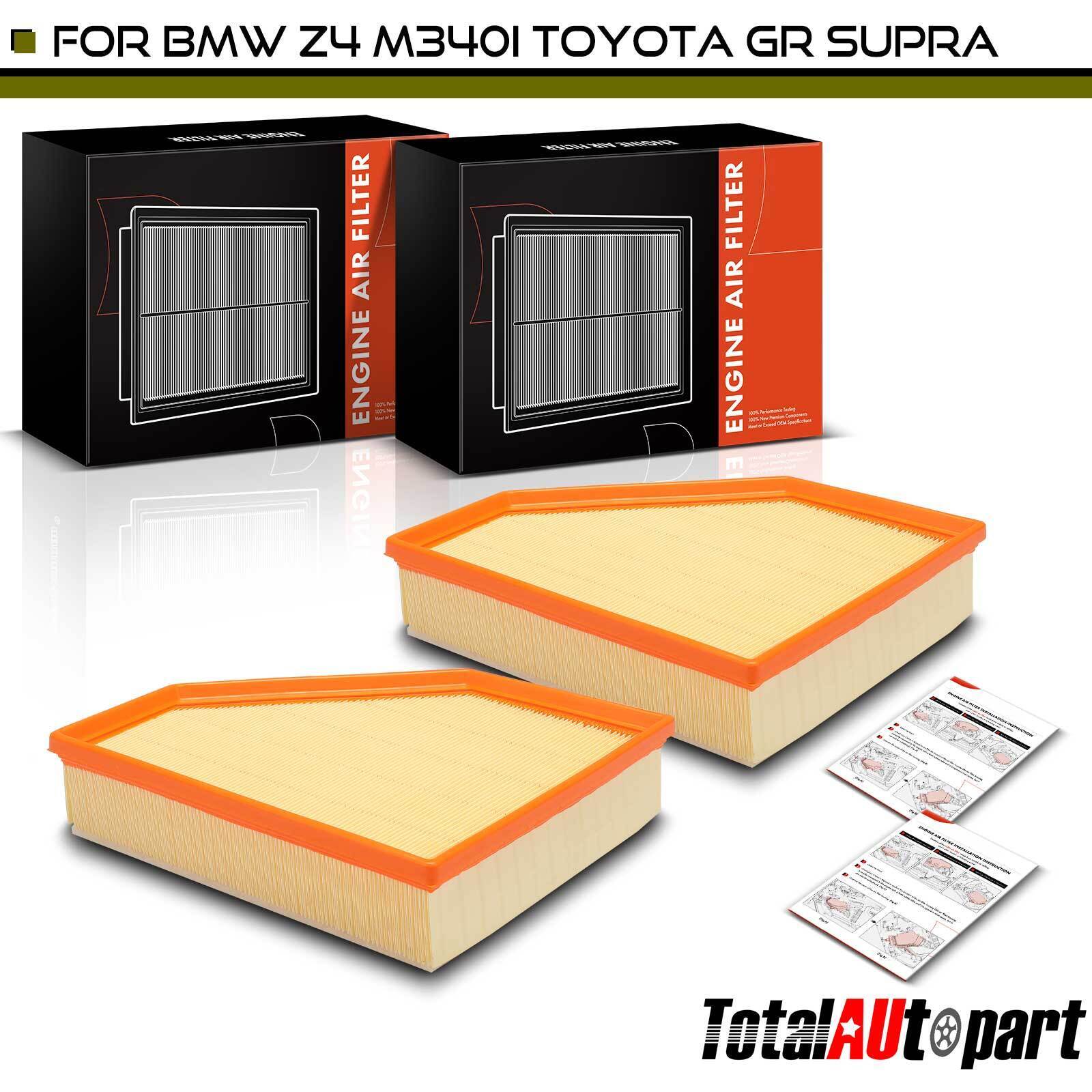 2x Engine Air Filter for BMW M340i 2020-2024 Z4 Toyota GR Supra 2020-2023 3.0L