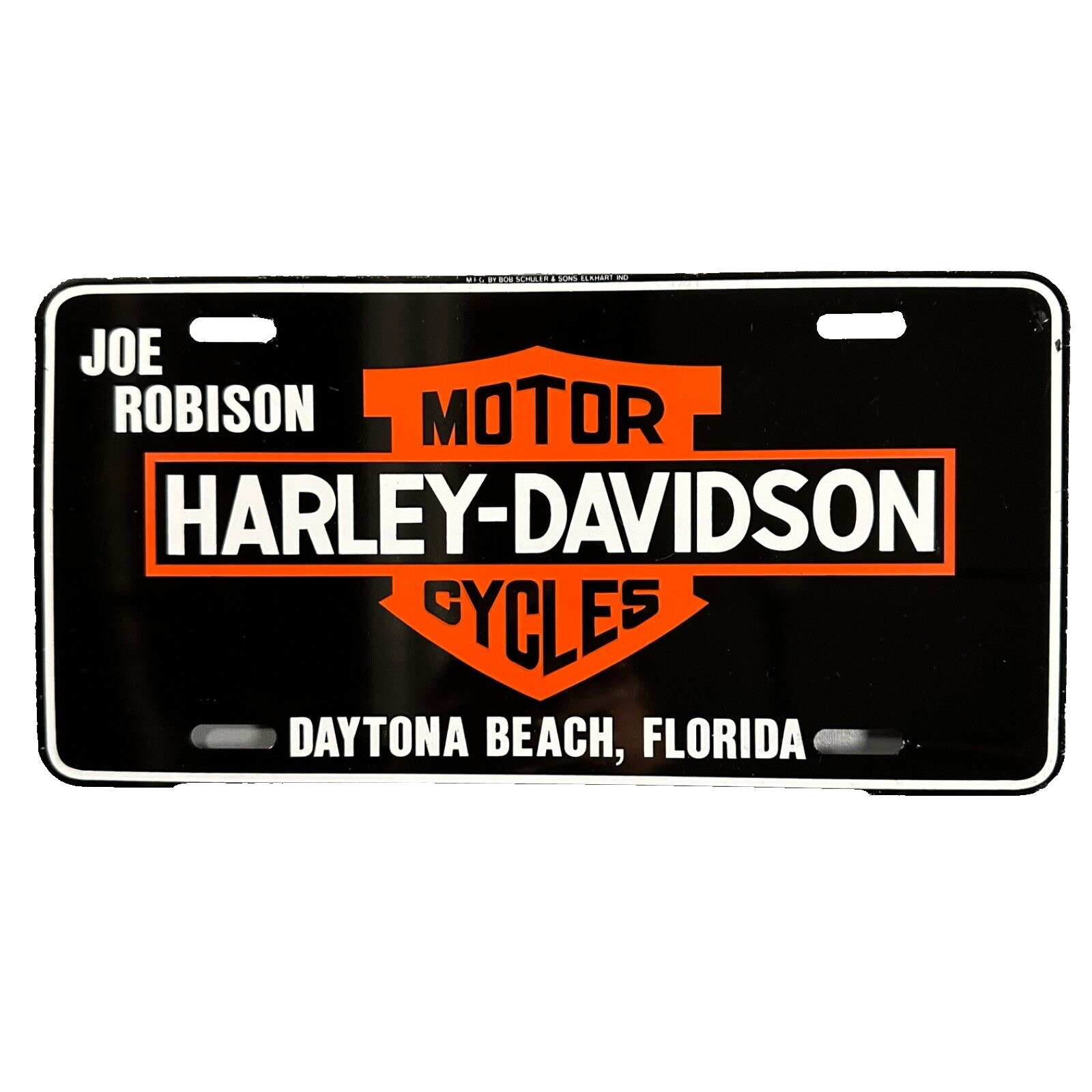 Vintage Harley Davidson License Plate USA Joe Robison Daytona Beach