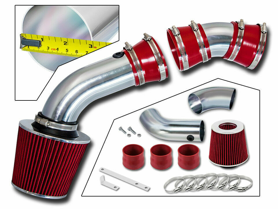 BCP RED 96-99 Chevy C1500 K1500 Suburban 5.0/5.7 V8 Cold Air Intake + Filter