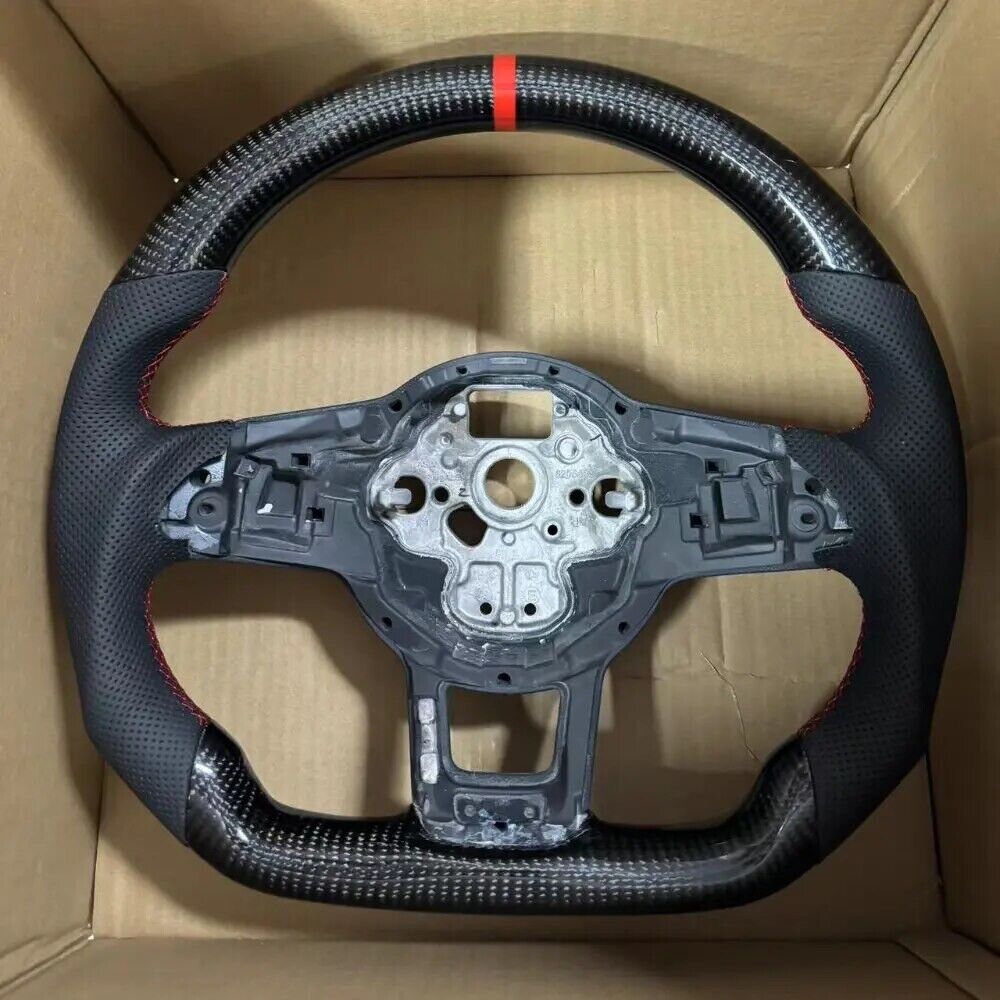 Carbon Fiber Flat Sport Steering Wheel For 2013-2020 For VW Golf GTI Golf R