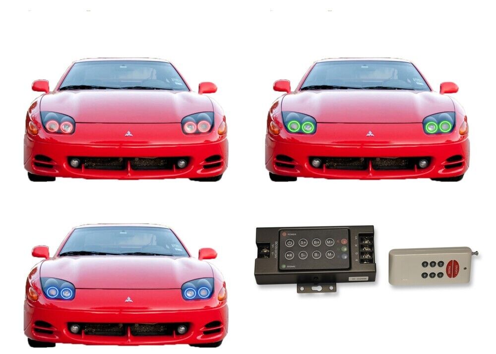 for Mitsubishi 3000GT 94-98 RGB Multi Color RF LED Halo kit for Headlights