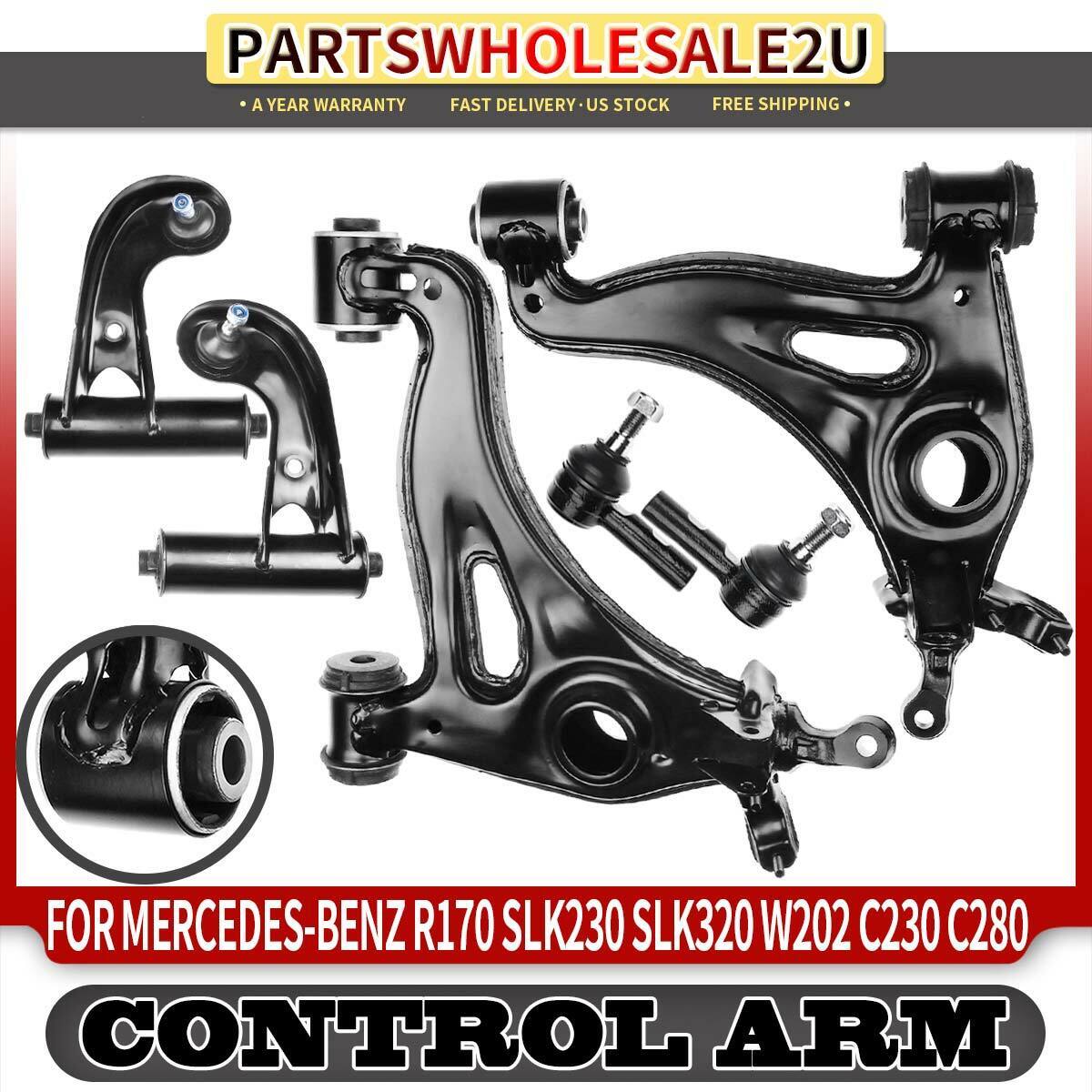6x Front Upper Lower Control Arms for Mercedes-Benz C220 C230 SLK230 CLK55 AMG
