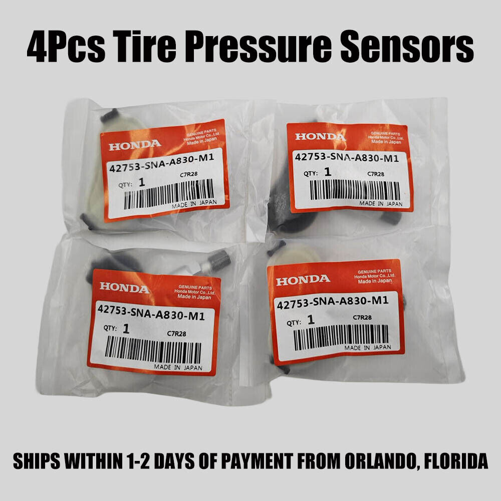 4x Genuine 42753SNAA83 TPMS Tire Pressure Monitoring Sensor For HONDA CIVIC CR-Z