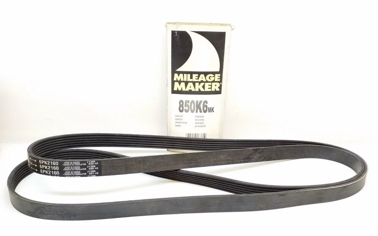 850K6MK Mileage Maker Serpentine Belt  Free Returns 6PK2160