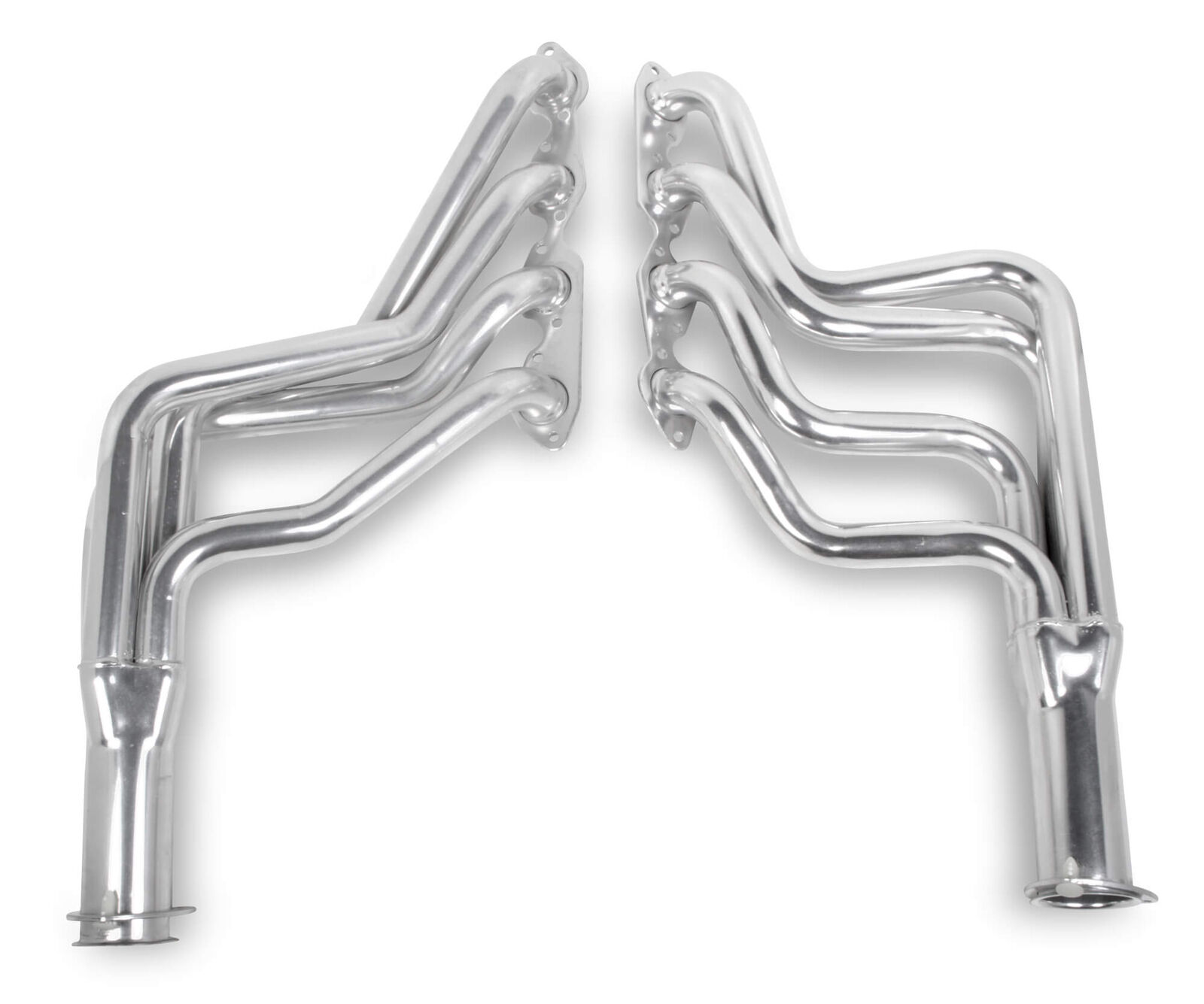 Flowtech Mild Steel Silver Ceramic Long Tube Exhaust for Chevy Bel Air 71-74