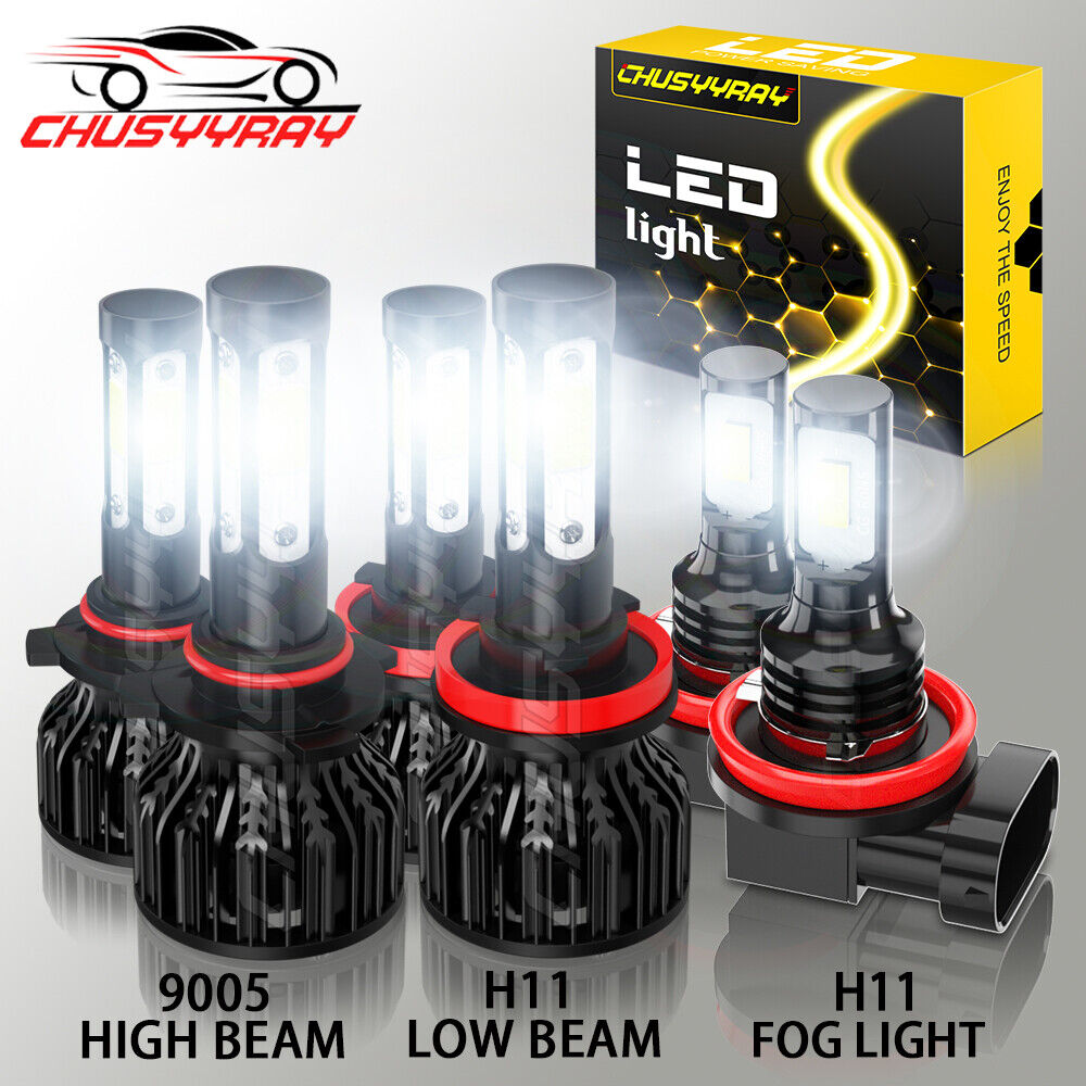 Fits Toyota 4Runner 2010-20 LED Headlight Kit High/Low Beam Fog Lights 6X Bulbs