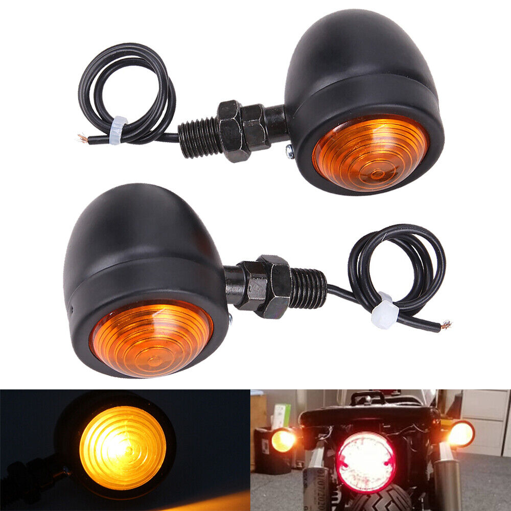 Black Motorcycle Turn Signal Blinker Lights For Harley Sportster XL1200 883 Dyna