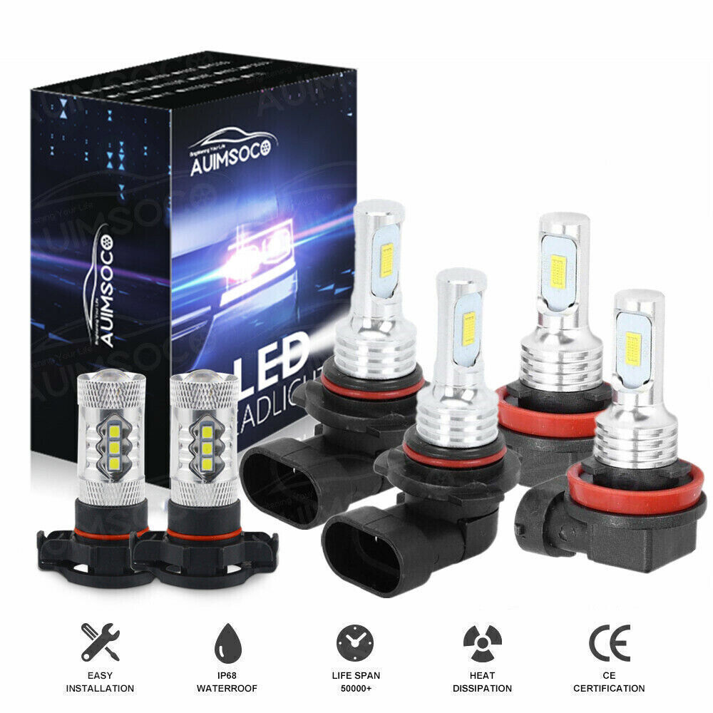 For Chevy Silverado 1500 2500 2007-2015 - 8000K LED Headlights +Fog Bulbs Kit