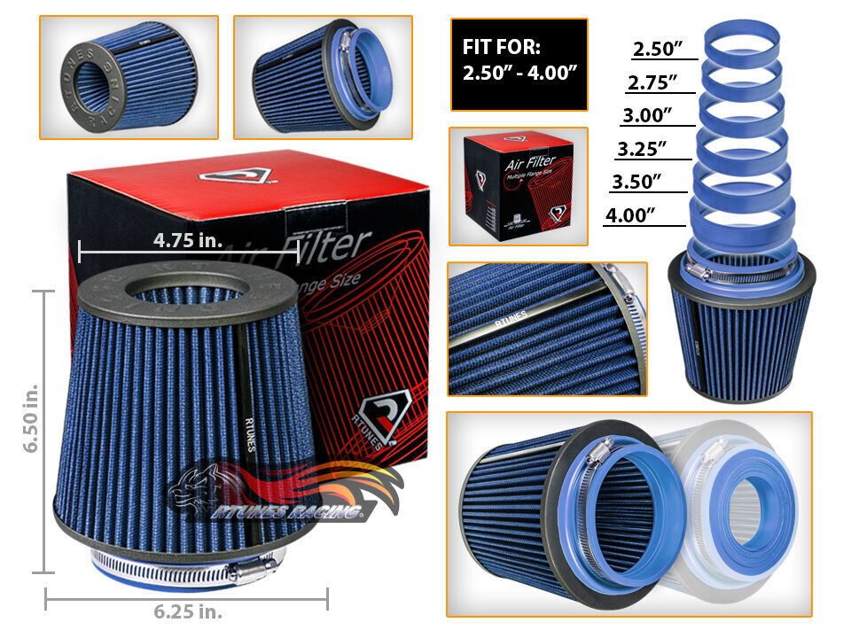 Cold Air Intake Filter Universal BLUE For Chevy B7/BG/BJ/BK/BL/BM/BN/Bel Air