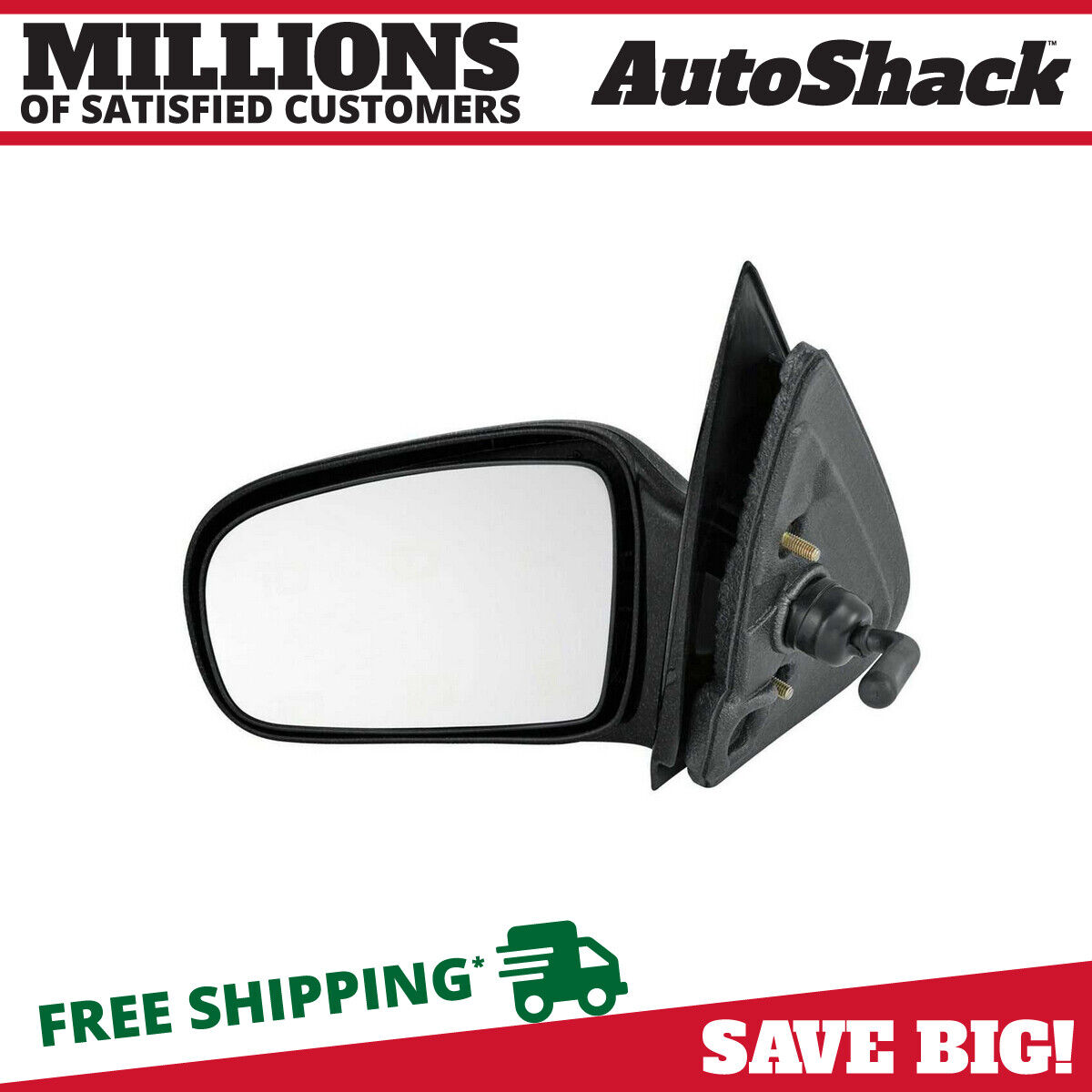 Side View Mirror Manual Black Driver for Chevrolet Cavalier Pontiac Sunfire 2.4L
