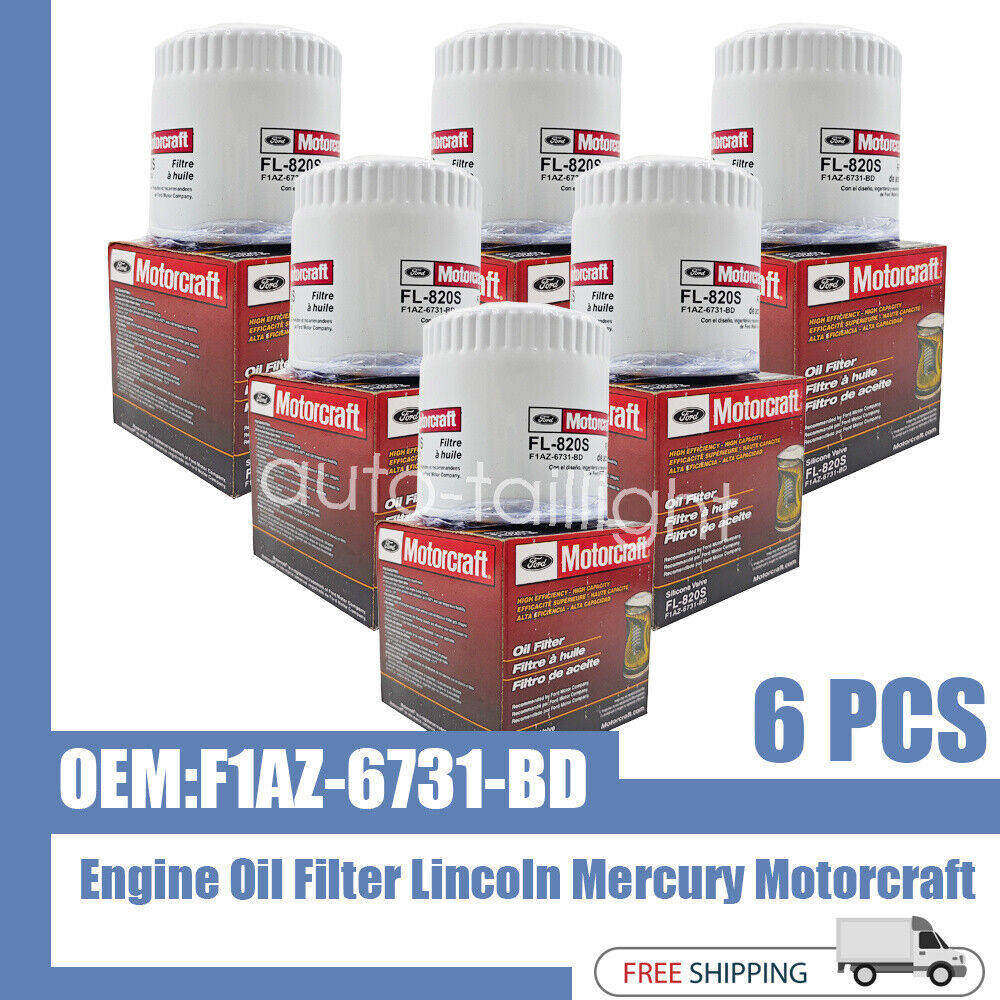 6PCS OEM Engine Oil Filter Lincoln Mercury Motorcraft FL820S F1AZ-6731-BD