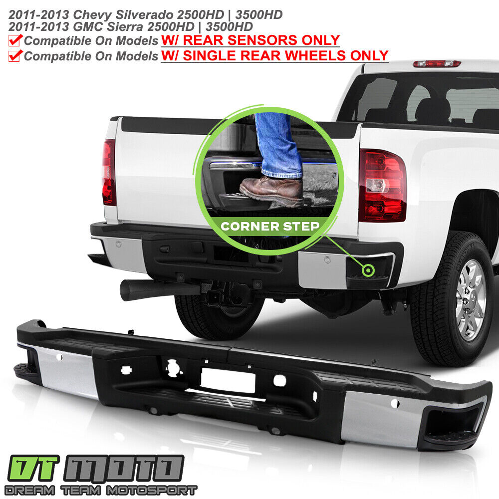2011-2013 Chevy Silverado 2500 3500 HD w/ Sensor Holes & Corner step Rear Bumper