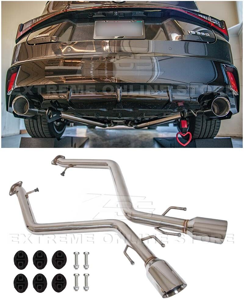 For 21-Up Lexus IS300 IS350 Muffler Delete Axle Back Dual Tips Exhaust Pair