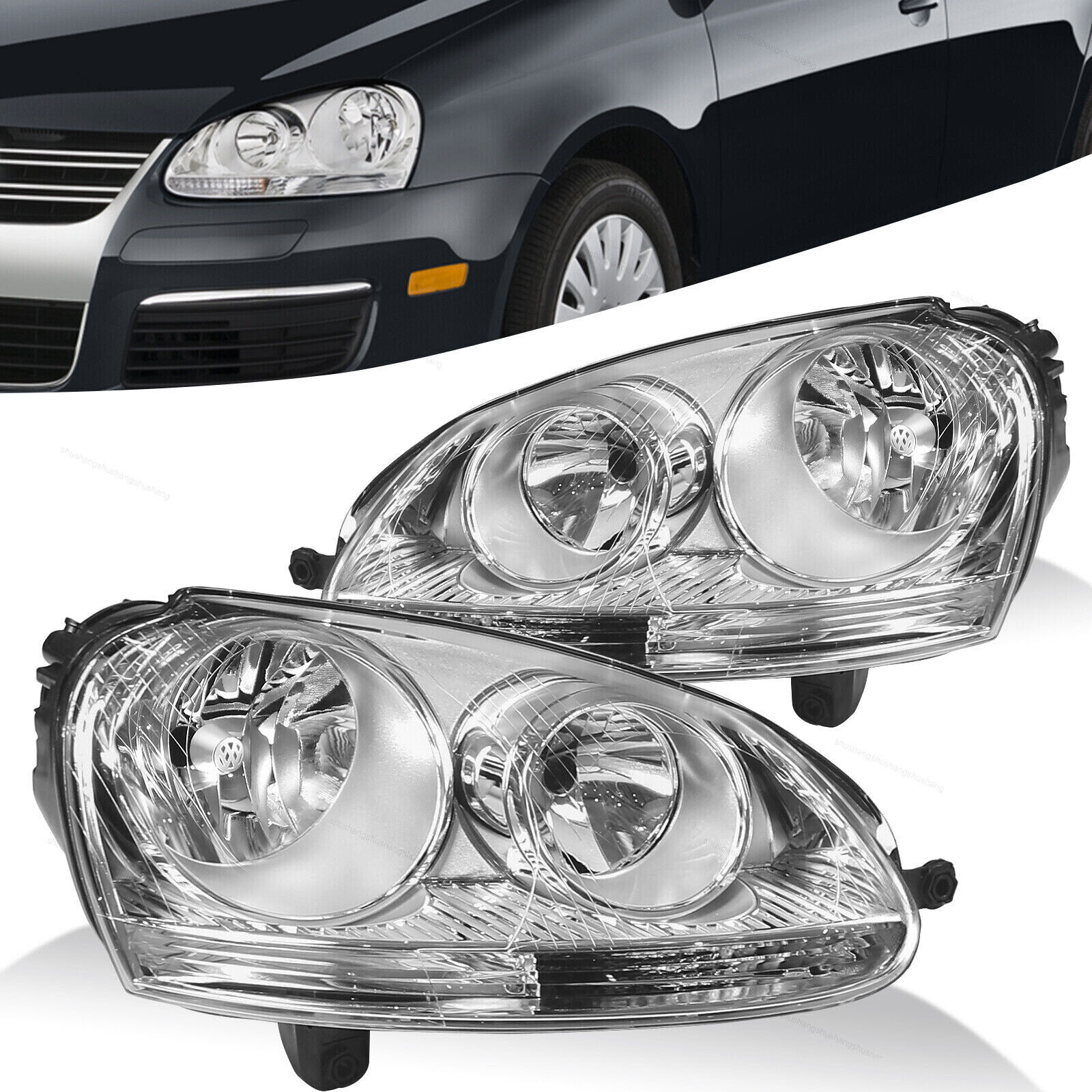 Fits 2006-2009 Volkswagen GTI/Jetta/Rabbit Headlight Headlamp Left+Right Side