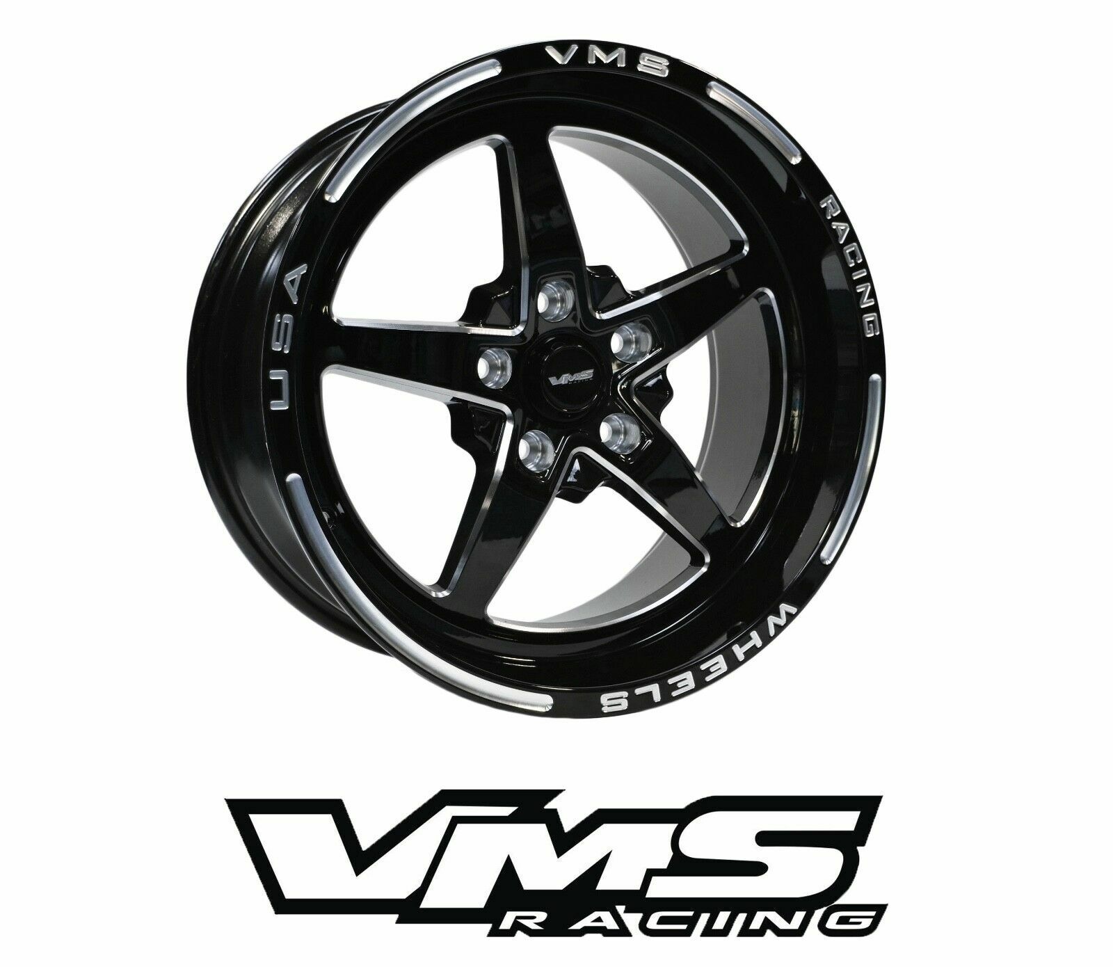 VMS Racing Drag Wheel 5 Spoke V-Star 17x9 | 5X114.3 |+35 ET | 5x4.5