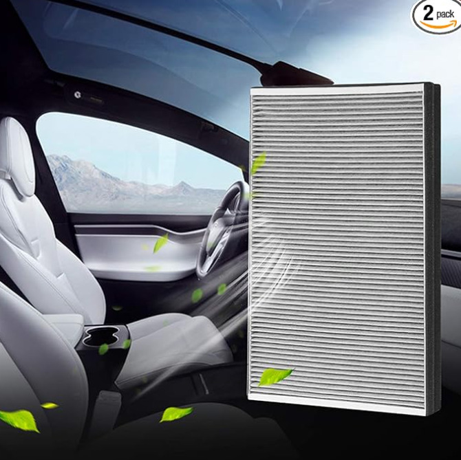 Tesla Model X Cabin Air Filter with Activated Carbon, Replacement for Tesla Mode