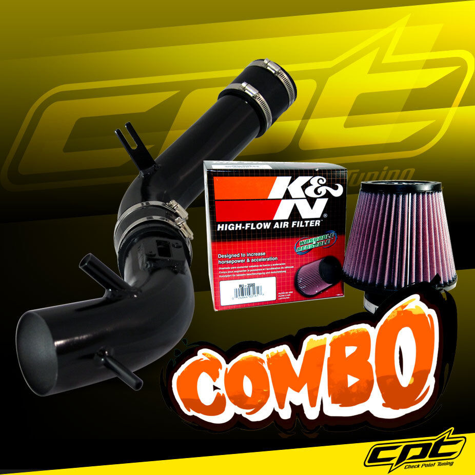 For 10-12 Ford Fusion 2.5L 4cyl Black Cold Air Intake + K&N Air Filter