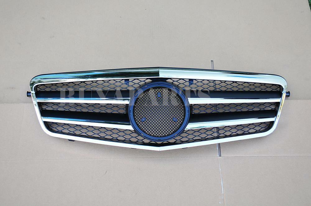 Black/Chrome ABS Front Grille Fit 2010-2013 Mercedes-Benz W212 E350 E550 E63