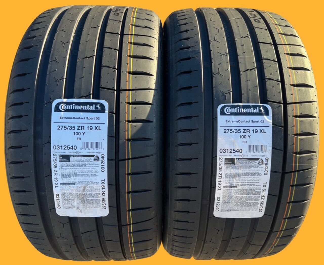 TWO NEW 275/35ZR19 Continental ExtremeContact Sport 02 Tires Like Michelin 4S