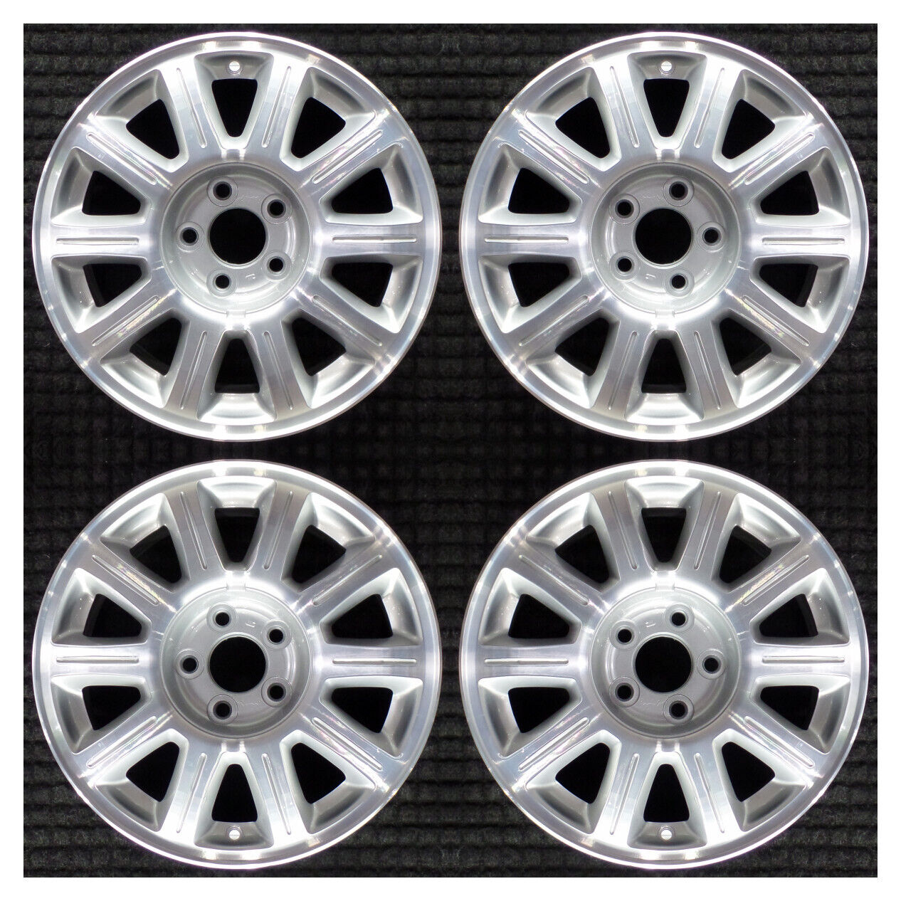 Set 1999 2000 2001 2002 Lincoln Continental OEM Machined Silver Wheels Rims 3309