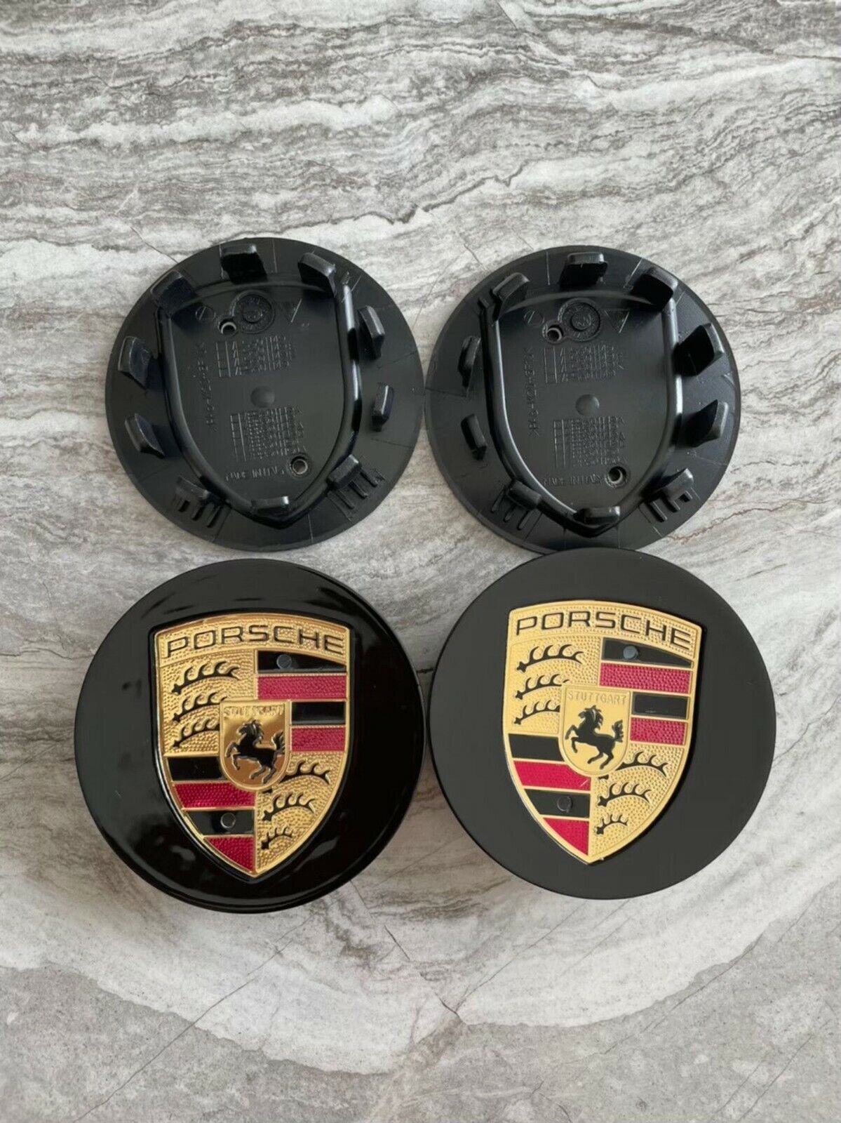 Black 76MM Emblem logo badge wheel Rim Center Cap 4pcs Fit Cayenne Cayman 911
