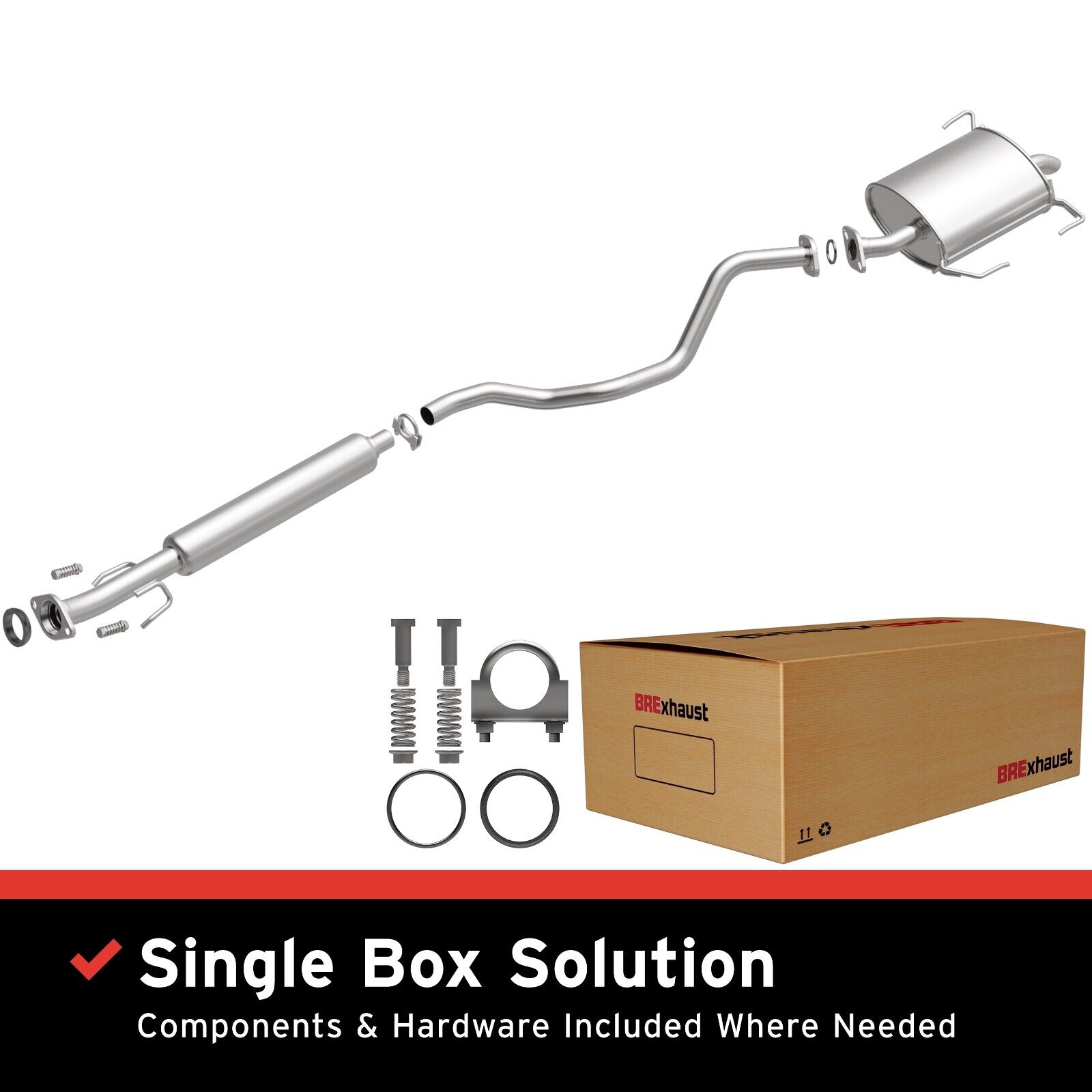 BRExhaust 2009-2014 Nissan Cube 1.8L Direct-Fit Replacement Exhaust System