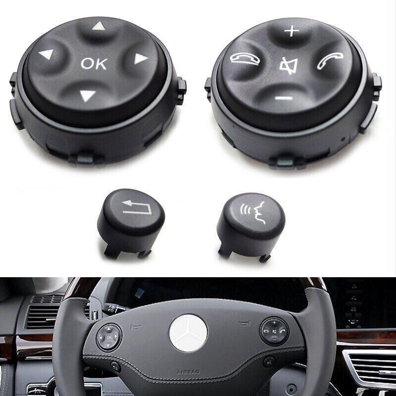 Black Steering Wheel Switch Button Kit for Mercedes W221 S550 S63 CL550 07-10
