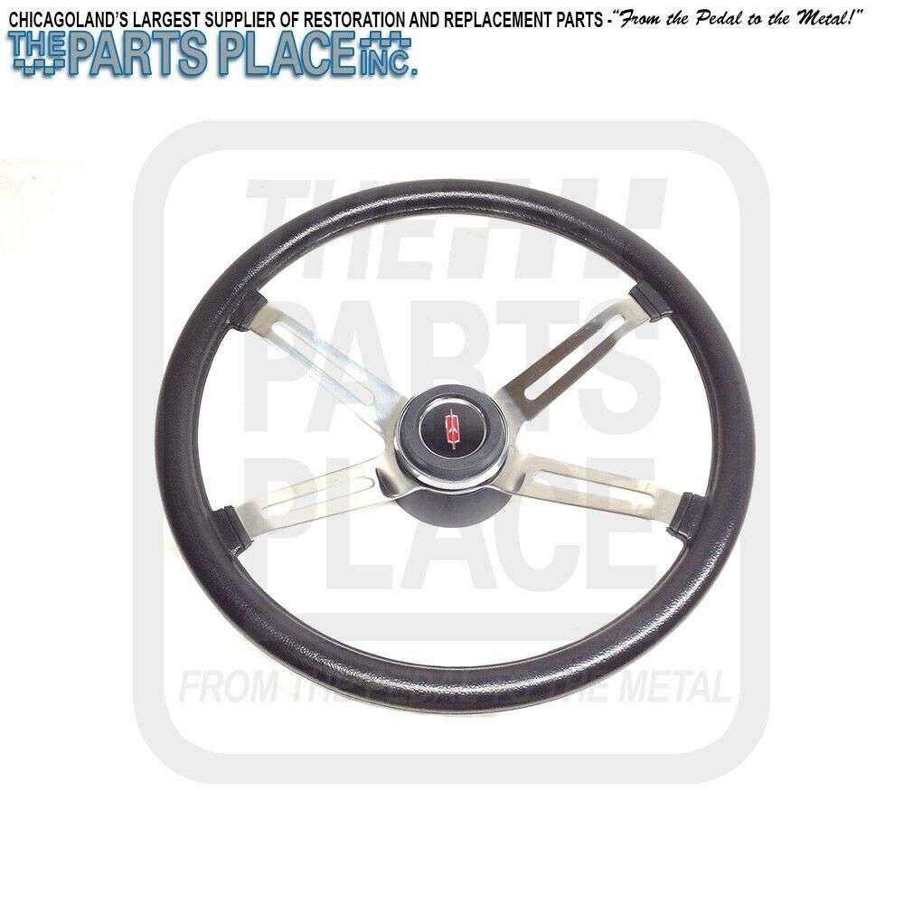 1970-77 Cutlass 442 4 Spoke Steering Wheel Complete With Brushed Spokes