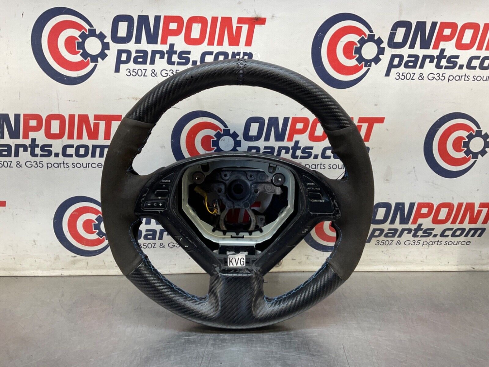 2009 Infiniti V36 G37 Steering Wheel with Aftermarket Stitch Cover OEM 12BAWFC