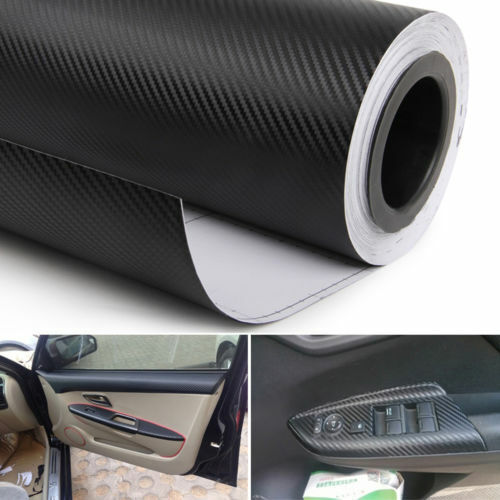 4D Car Interior Accessories Interior Panel Black Carbon Fiber Vinyl ...