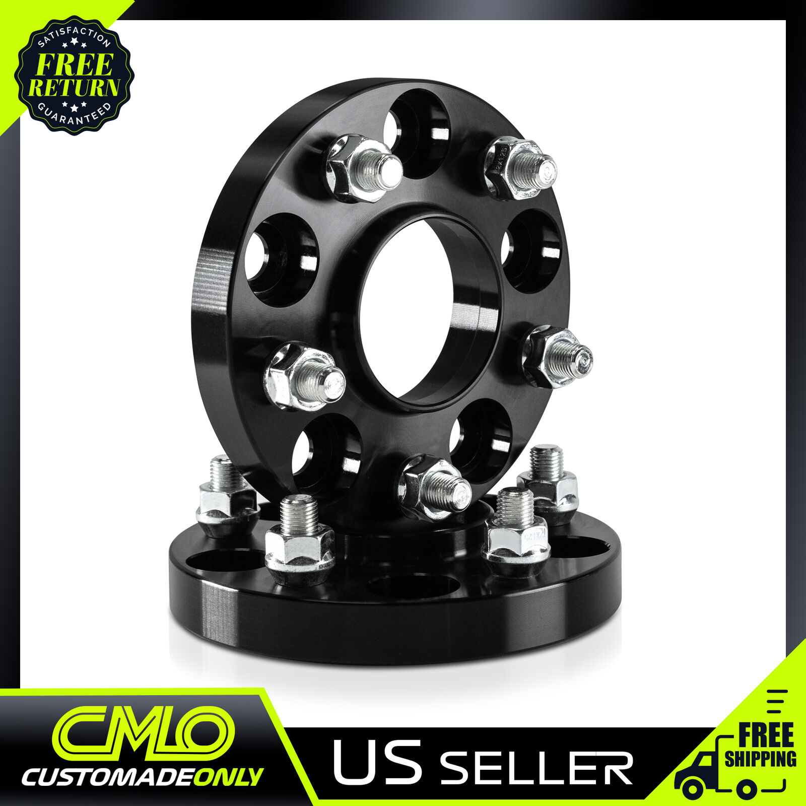 2pc 20mm Black Hubcentric Wheel Spacers 5x114.3 Fits Civic Accord S2000 RSX TSX