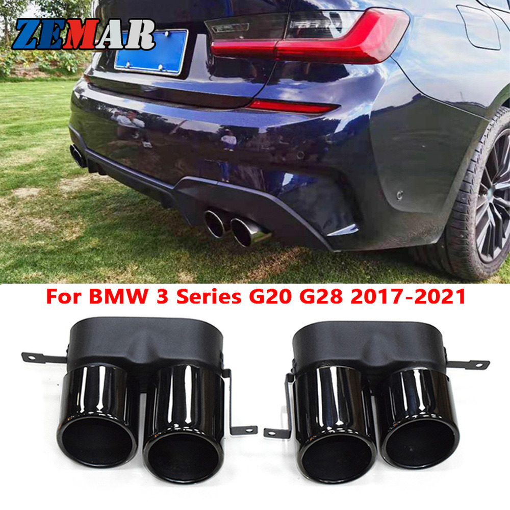 Car Exhaust Muffler Pipe Tip Stainless Steel For BMW 3 Series G20 G28 2017-2021