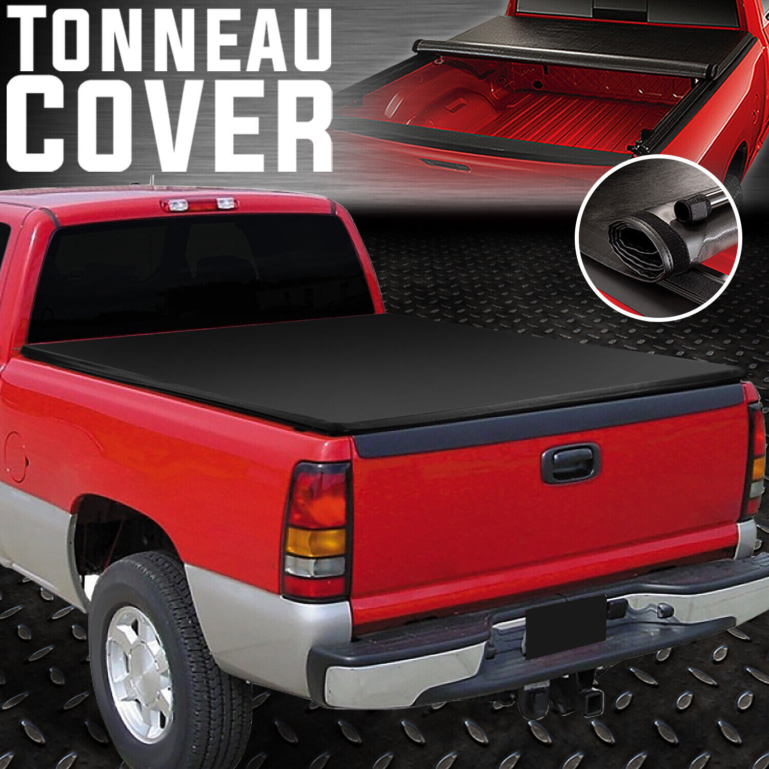 FOR 07-14 CHEVY SILVERADO/GMC SIERRA 6.5FT BED SOFT VINYL ROLL-UP TONNEAU COVER