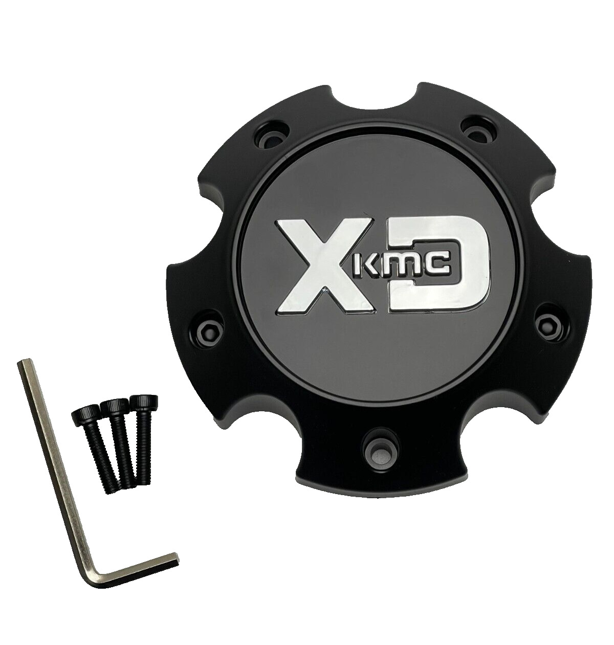 KMC XD Series Satin Black Wheel Center Cap W/Screws 1079L145ASB1-H42
