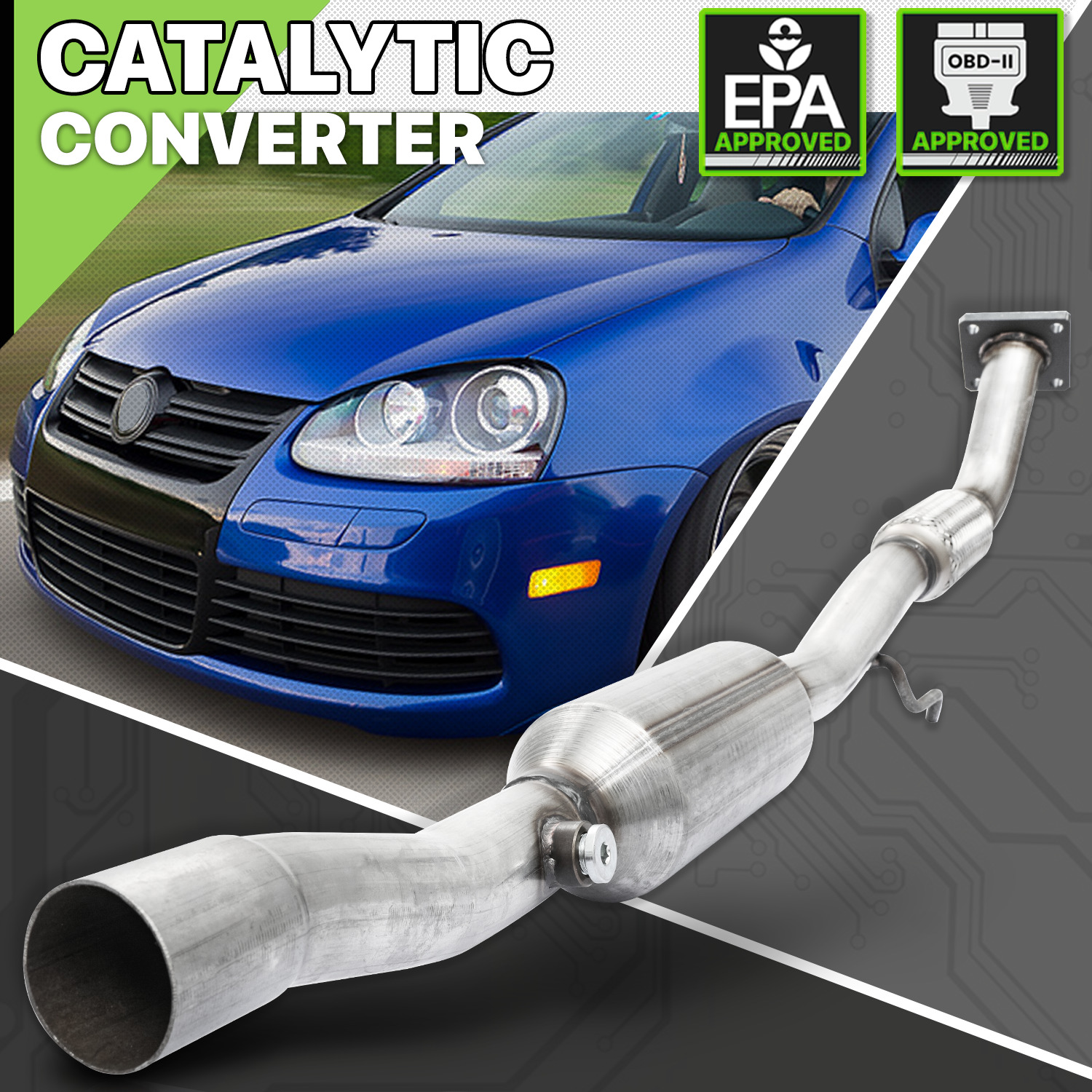Catalytic Converter Exhaust Down Pipe For VW Golf/Jetta/Beetle 2001-2006 2.0 I4