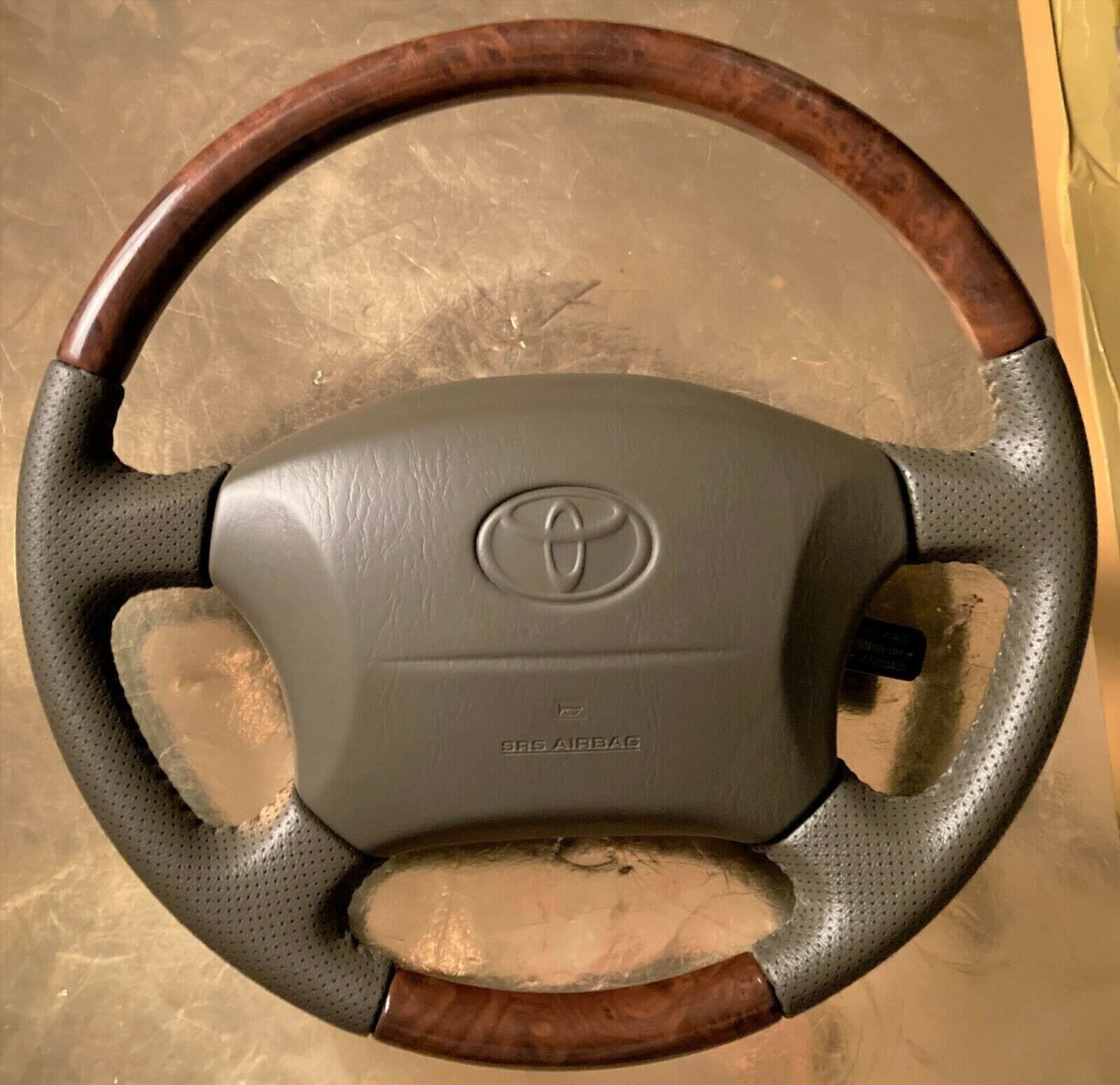 Toyota Land Cruiser 100 Series Lexus LX470 Steering Wheel Wood Grain Perforated
