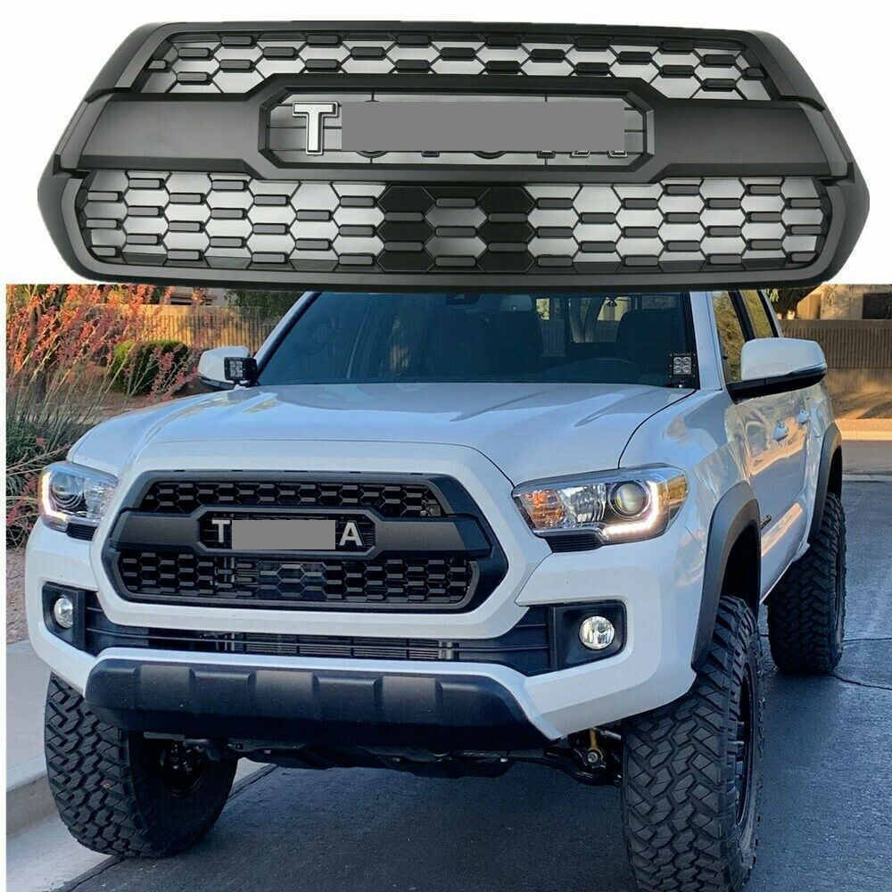 Front Bumper Grill With Accessories For 2016-2023 Tacoma Matte Black ABS