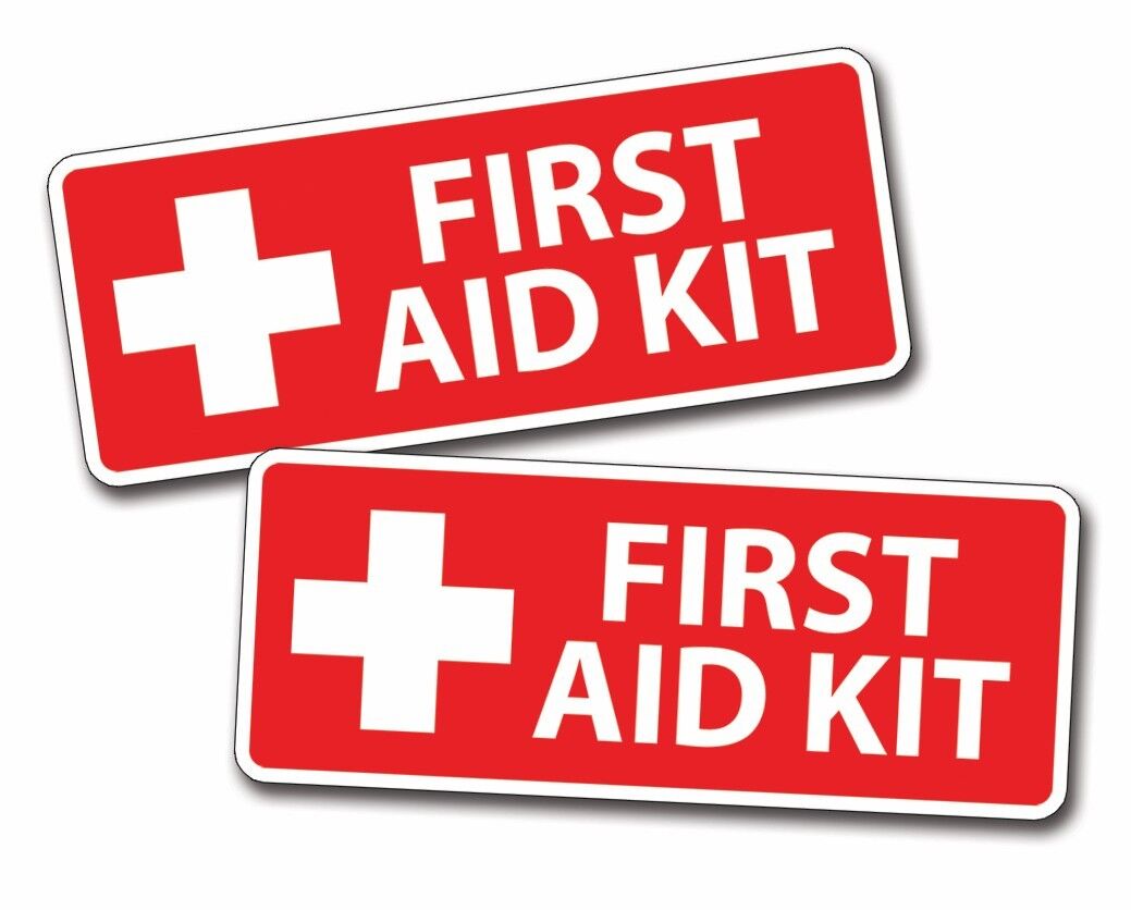 Red Cross First Aid Kit Sticker Self Adhesive Sticky Decal 911 Emergency Safety 