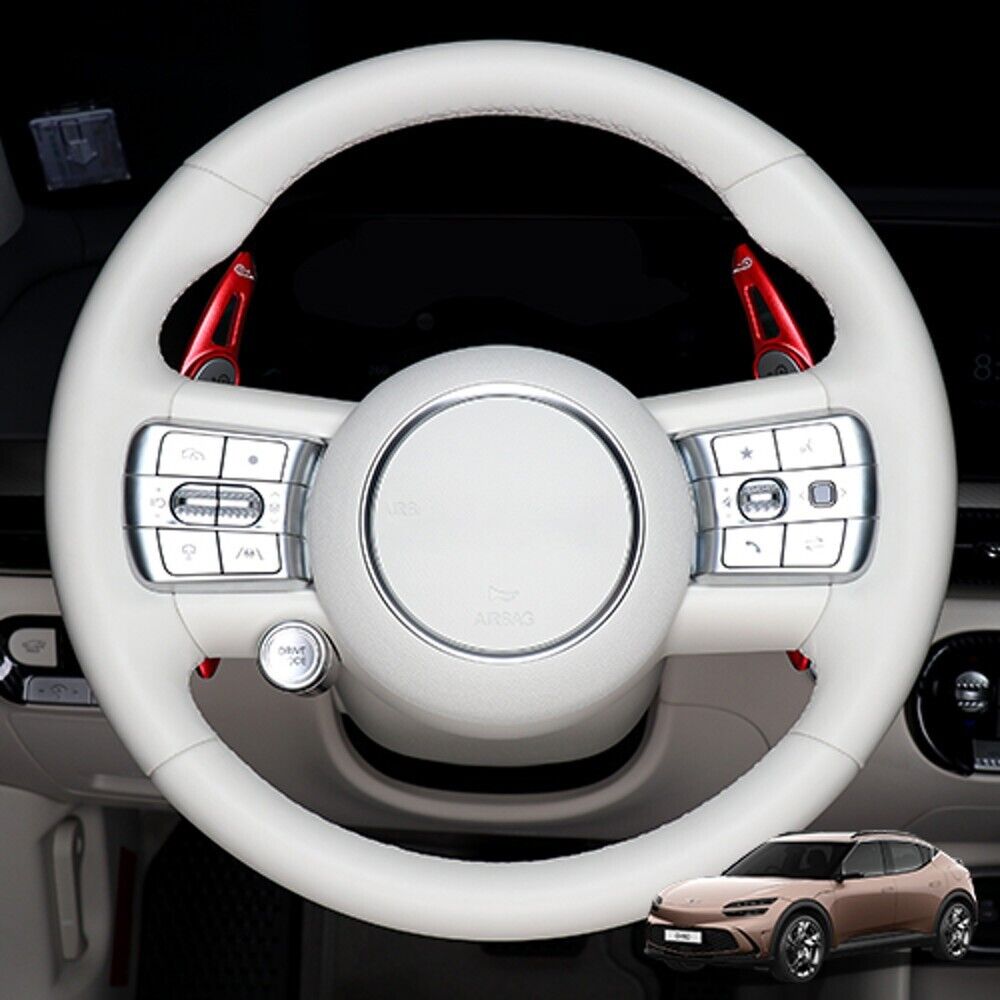 For Genesis GV60 Red Aluminum Alloy Steering Wheel Shift Paddle Extension 2pcs